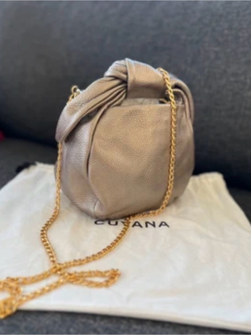 Guyana mini bow bag - champagne